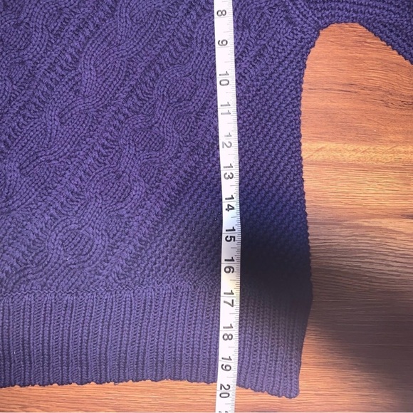 J Crew Small Diagonal Cable Knit Sweater Indigo Blue Size Small - Picture 6 of 8